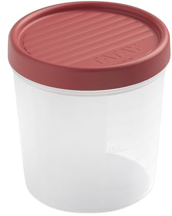 TATAY Contenitore Ermetico per Alimenti, Capacità 1L, Coperchio a Vite, Senza BPA, Adatto al microonde e lavabile in lavastoviglie, Colore Rosso mirtillo. Misure: 12 x 12 x 12,5 cm