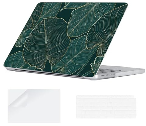 YOPAS Kompatibel mit MacBook Pro 14 M5 Hülle M4 M3 M2 M1 2026-2021, Plastik Hartschale Cover&Tastaturschutz&Displayschutz A3427 A3426 A3434 A3112 A3185 A3401 A2918 A2992 A2779 A2442, Laub
