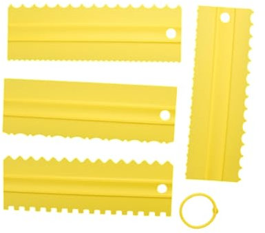 4 raspadores de crema para tartas, cortadores de pasteles, raspadores irregulares de dientes, herramienta para alisar fondant, herramienta para hornear pasteles