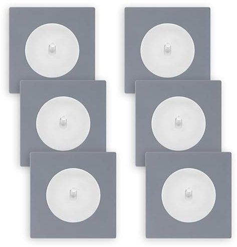 FONTINI - 6 va-et-vient blanc glossy DOM + 6 plaques simples gris