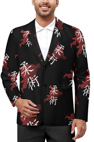 Jiu Jitsu Judo Blazer for Men Suit Jackets Lightweight Button Lapel Sport Coats XL