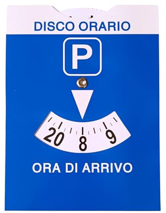 STALIVA Disco Orario Auto Formato Grande 11.5x15 cm con Busta PVC Trasparente | Parchimetro Omologato Italiano per Macchina Moto Camper Veicoli Parcheggio Regolamentare.