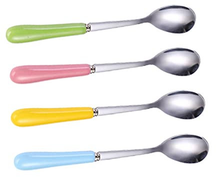 ULTECHNOVO 4pezzi Cucchiaio Per Caffè in Acciaio in Utensile Da Cucina Per Servire Cibo Gelato Condimenti Caffè Tè Espresso Dessert Uso in Caffetteria