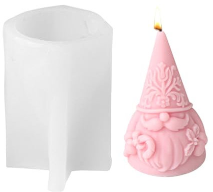 Vartegas 3D Wichtel Kerzen Gießformen 2 Größen Silikonformen für DIY Weihnachtsdeko Geschenke Adventskränze Tischgestaltung (A)