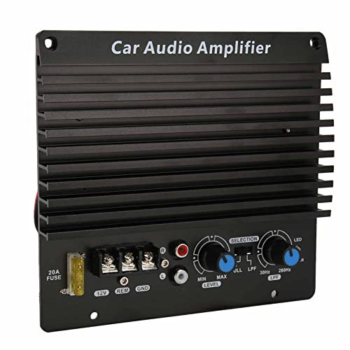 equlup Carte d'amplificateur à Haute Puissance Automobile, 12v Aluminium ALLIAH Bass Bass Subwoofer Plate Amplificateur AMP Board pour véhicule Modification du Haut-Parleur de Voiture