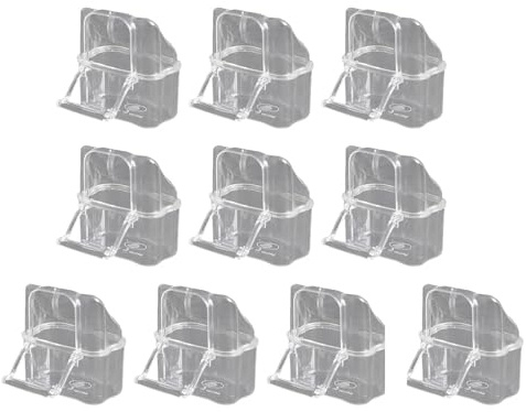 10Pcs/Set Clear Bird Feeding Box Food Dispenser Parrots Feeder With Stable Construction Antisplash Design Parrots Feeder