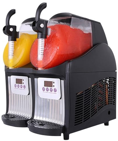 ylpddmm Máquina de granizado de Hielo Comercial, máquina para Hacer granizados de Hielo en la encimera, con Tanque de 2,5 Lx2, máquina for Hacer Margaritas de Bebidas congeladas de 300W