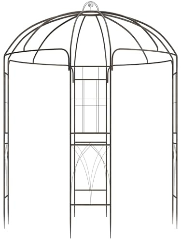 CLP Pérgola de jardín Resistente Keira, Arco con celosía, 270x200 cm, Acero con Recubrimiento, Estable y Decorativo para terraza y Bodas, Color:Bronce