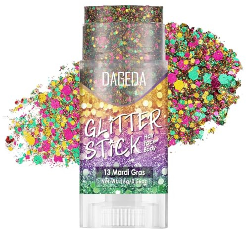 Prreal Mardi Gras Paillettes Visage, Holographiques Sequins Gel Paillettes Cheveux