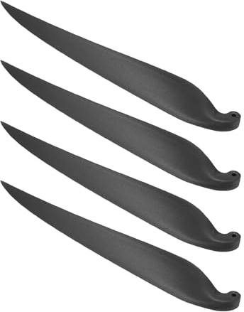 sourcing map RC Glider Propeller Replacement Prop Blades, 17x10 Inch RC Folding Propeller Nylon Blades Parts for Spinner D28-D48mm Glider Airplane Prop Replacement(Black, 2 Pairs)