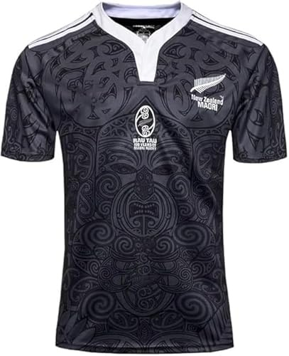 EHISINI Rugby-Trikot, 100-jähriges neuseeländisches Maori-Rugby-T-Shirt, Fußballtrikot(Large)