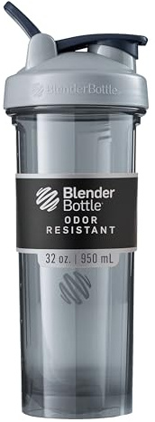 BlenderBottle Shaker Bottle Pro Series Perfect for Protein Shakes and Pre Workout, 32-Ounce, Pebble Grey
