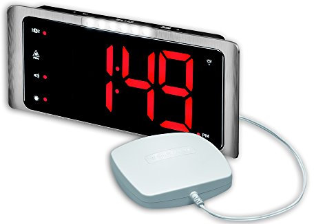 Audioline 907792 Amplicomms TCL 410 Réveil Radio-piloté avec Signal sonore Fort Argenté