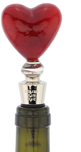 Bouchon de bouteille coeur de Venise en verre de Murano