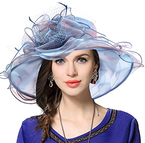 VECRY Women's Church Derby Dress Fascinator Bridal Cap British Tea Party Wedding Hat (Peacock)