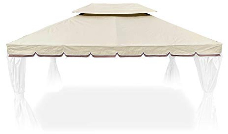 San Marco Ersatzplane für Pavillon 3 x 4 m, Ersatzplane Pavillon San Marco 3 x 4 m, erhältlich in den Farben Weiß/Ecru und verschiedenen Grammaturen (Ecru, 380 g)