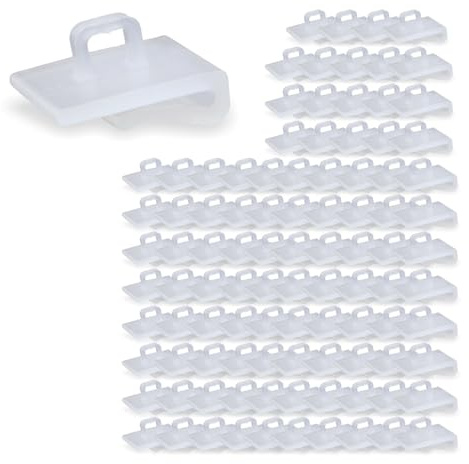 100 Stück | Deckenclip - Deckenklammer für Rasterdecken/Odenwalddecken für 24mm T-Profil | deckenbündig | mit Öse Ø4,5mm | Plastik transparent