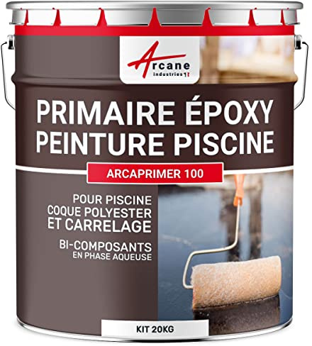 ARCANE INDUSTRIES Primaire epoxy transparente pour béton, métal, carrelage : Arcaprimer100-20 kg (jusqu'à 100 m