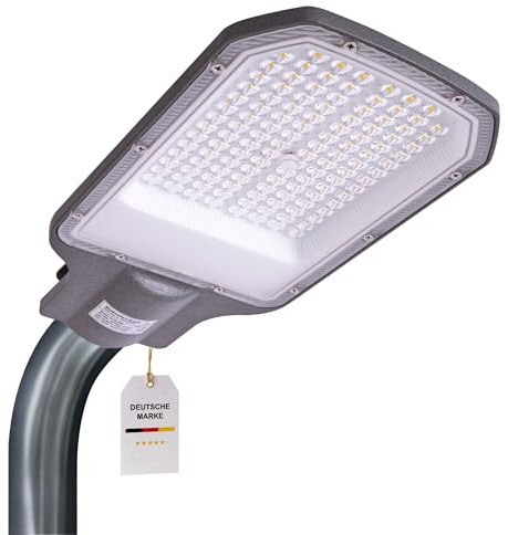 Maxkomfort LED Straßenbeleuchtung 50W | IP65 wetterfest & energieeffizient | Mastleuchte 4000K neutralweiß | 5100lm für Hof & Parkplatz SUNTOWER