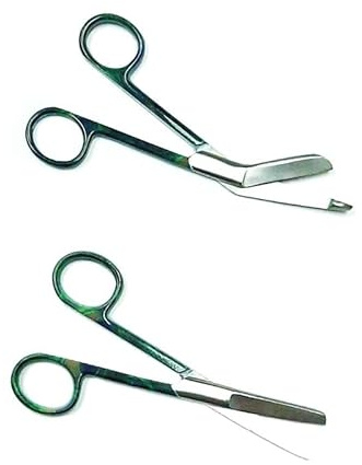 Krankenschwester Scheren Set MIT GRAVUR - Verbandschere Krankenschwester - Krankenschwester Zubehör - Krankenschwester Geschenk - Edelstahl Scharf - Abgerundete Spitze (Pfau)