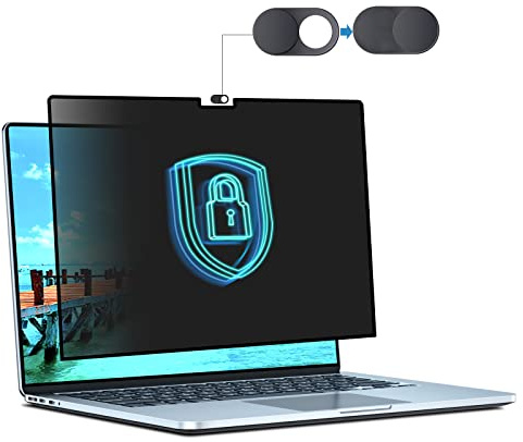 STARY Écran de confidentialité pour MacBook Pro 14 pouces, protecteur d'écran antireflet et anti lumière bleue amovible, design mat et brillant, compatible avec les modèles 2021-2023 (A2442/A2779