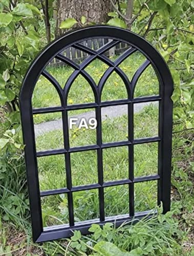 FA9 BLACK WINDOW ARCH ELEGANT VINTAGE STYLE LIGHT WIEGHT, DURABLE FRAME MIRROR, 51x71cm