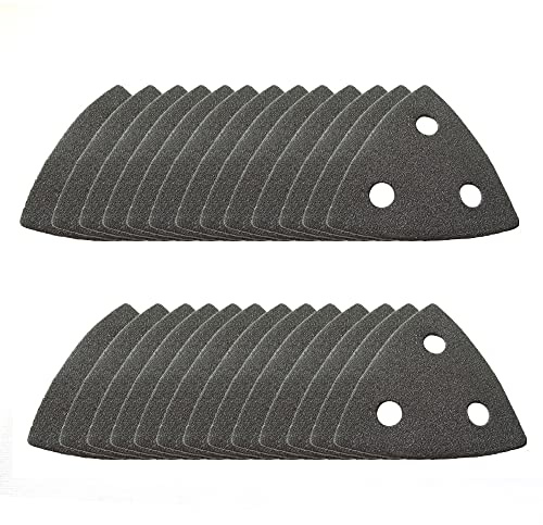 26 Stück Dreieck-Schleifblätter, 3 Löcher, 80 x 80 x 80 mm, Klettverschluss, dreieckiges Schleifpapier, Körnung 40/80/120, verschiedene Schleifpapier-Pads zum Schleifen und Polieren