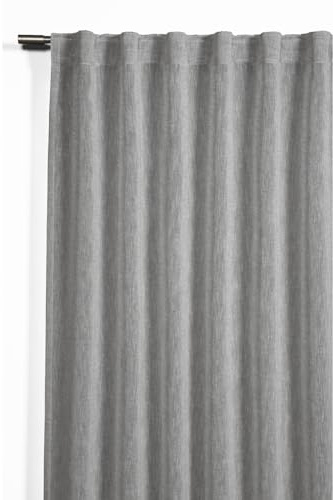 Gardinia Tenda con Passanti Nascosti, Filtrante, Trasparente, Look Naturale, Grigio Argentato, 140 x 245 cm