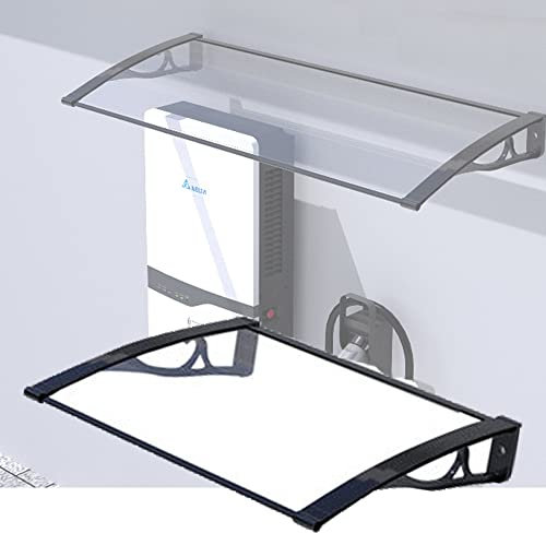 XFAK Auvent De Porte Marquise De Porte pour Balcon Extérieur, Auvent Marquise Porte D'Entree en PC, Garage/Porche/Vitrine, avec Support en Aluminium, 40cmx60cm (Size : 16x118in/40x300cm)