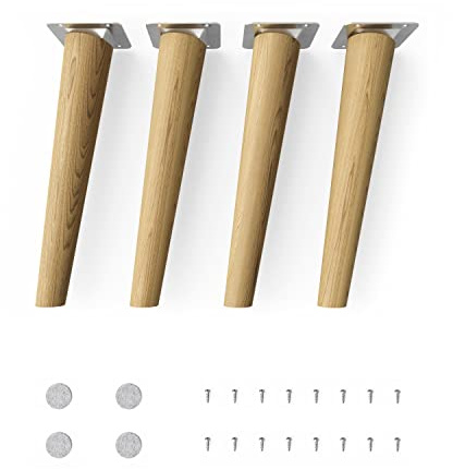 sossai Möbelben i oljebehandlat ekträ CLIF ROUND HMF2 25 cm hög runda sned design för vitrinskåp bord skåp