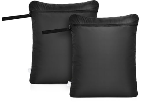 OTraki Sac Linge Sale Voyage, 50x60cm Sac à Linge Sale Wet Bag Sac de Rangement Sacs à Maillot mouillé Imperméable pour Sport Maillots de Bain Natation Plage Gym (Noir)