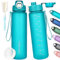 AOHAN Trinkflasche 1l, Wasserflasche BPA Frei, Sport Trinkflasche Auslaufsicher Motivierende Sportflasche Mit Filter für Fahrrad, Fitness, Wandern und Schule