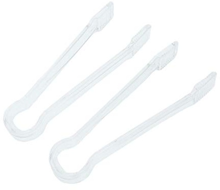 2 pinzas acrílicas para servir hielo, pinzas para alimentos, verduras, frutas, verduras, pan, pasteles, ensalada, pinzas para el hogar, cocina, fiesta