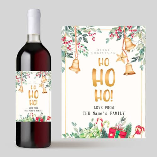 Etichette personalizzate per bottiglie di vino, etichette personalizzate per bottiglie di vino, decorazioni fai da te per compleanni, feste di Natale (2,9 x 12,7 cm)