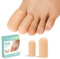 Welnove Gel Toe Cap and Protector - Silicone Toe Covers - Toe Cushions for Pain Relief, Missing or Ingrown Toenails, Corns, Calluses, Blisters (4 Large + 8 Medium, Beige)