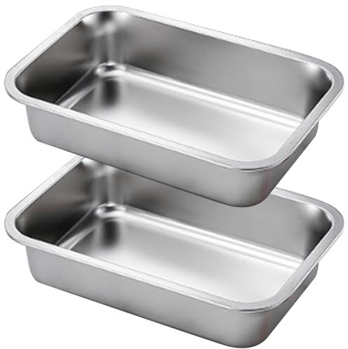 Moule à Lasagne 2 Pièces Ustensiles De Cuisine Au Carvi 9x13 Pouces Moules à Pâtisserie En Acier Inoxydable Moule à Gâteau Rectangulaire Plat De Cuisson Profond Empilable Plat De Cuisson à Lasagne