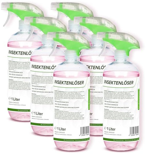 Flotex® Profi Insektenentferner Auto - 6x1L I Insektenlöser für Auto & Motorrad - Ideal für Glas, Kunststoff, Lack & Chrom I Lackschonender KFZ Insektenentferner- Für optimale Vorwäsche