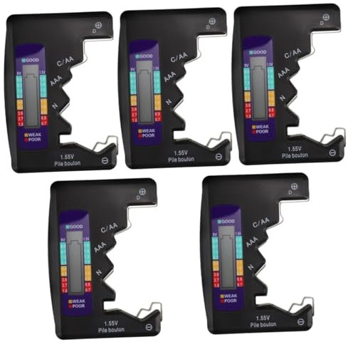 Mikikit 5 Stück Batterietester Knopf Batterieprüfgerät Batterieprüfgerät Kleines Batterieprüfgerät Aaa Batterieprüfgerät Batterieprüfgerät Aa Batterieprüfgerät