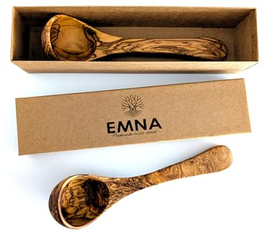 EMNA – 2er Set Schöpflöffel aus Olivenholz | 25 cm lang | Suppenkelle Schöpfkelle Soßenkelle Servierlöffel | Praktische Küchenhelfer Kochgeschirr | Hygienisch | hitzebeständig | langlebig