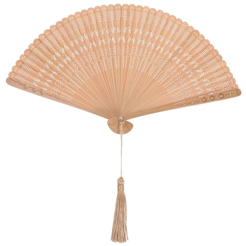 DOITOOL Bambus Handfächer, Vintage Fächer Holz, Chinesische Handfächer Faltventilator, Handheld Folding Fans Kleine Mit Quasten Klappfächer, Braut Fächer Für Hochzeitsgäste