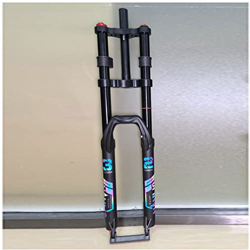 27.5 29 Mountain Bike Suspension Fork Downhill DH/XC MTB Air Fork Travel 150mm Double Shoulder 28.6mm Straight Fork Rebound Adjustable QR,with Lockout (Color : 27.5'' black)