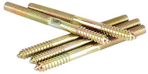 Vite per Tassello, Vite per Tassello a Doppia estremità Connettore per Mobili per la Lavorazione del Legno, Materiale in Ferro, Placcatura in Zinco, Comodo Design Centrale,