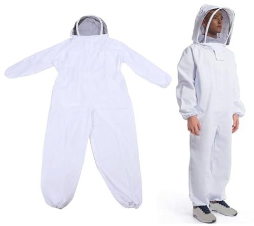 Ejoyous Imkeranzug Schutzanzug Overall, Beekeeper Schutzkleidung mit Schleier Kapuze Mütze Schutz Professional Imkerbekleidung Bienenanzug Imker Ganzkörper Kleidung, Beekeeper Imker