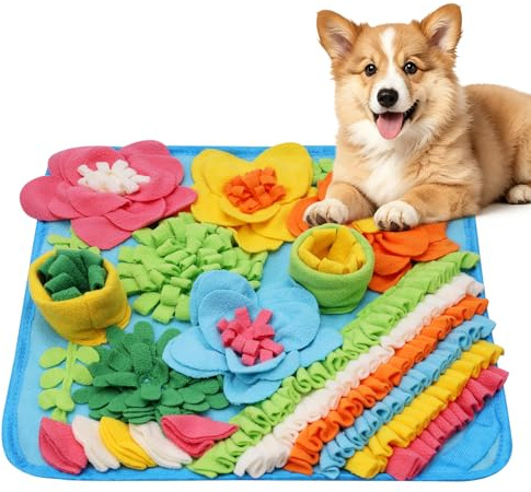 ORIA Tapis de Fouille Chien, Tapis à Renifler pour Entraînement et Jeux Interactifs, Antidérapant et Durable, Lavable pour Alimentation Lente et Soulagement du Stress (39 x 39 cm)