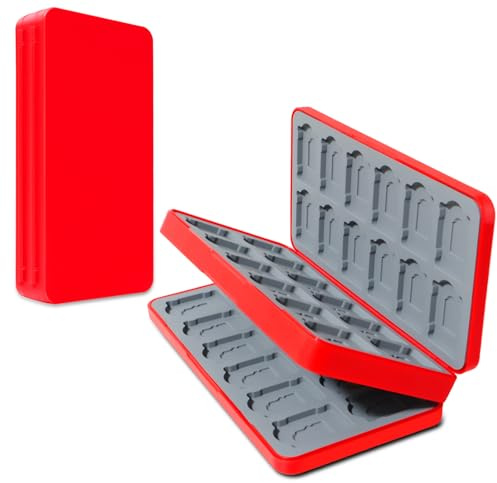 Switch Game Case per Nintendo Switch/Lite/OLED, chiusura magnetica, custodia per cartuccia con 48 slot per schede di gioco e 48 slot per schede SD, custodie da viaggio portatili per Nintendo Lite e