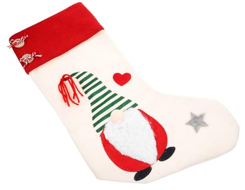 Supvox Weihnachtsstrumpf Deko Mit Niedlichem Weihnachtsmann Design Vielseitige Hängesocken Für Kamin Weihnachtsbaum Und Fensterdekoration Für Und Süßigkeiten