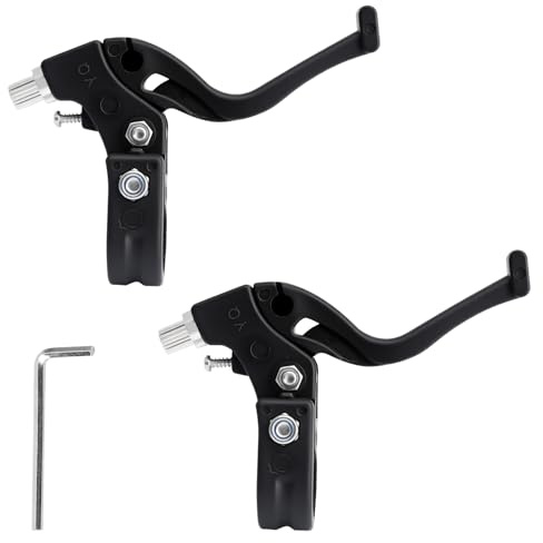 APOMOONS 1 Par Palanca de Freno para Bicicleta Infantil con Llave Allen, Palancas de Freno Negras para Bicicleta, Piezas de Freno de Bicicleta de Repuesto, Accesorios para Bicicleta Infantil