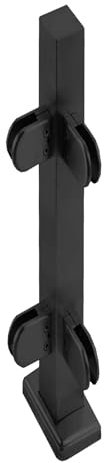 Poste cuadrado de acero inoxidable 304 para barandilla de seguridad de cristal, color negro, con abrazadera, divisor de patio y escalera, altura de 115 cm, poste de esquina para diseño moderno