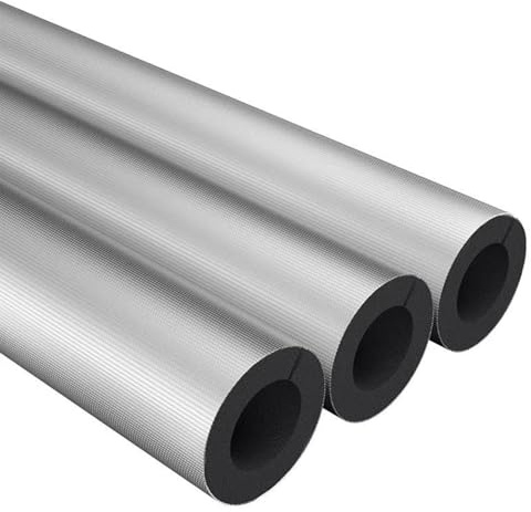 Self Seal Pipe Insulation Foam Tube, Outdoor Antifreeze Aluminum foil Insulation Cover ID 22/27/34/43/48/60/76/89/110/114mm, Foam tubing for Gas and Electric Pipes(ID 34mm x T 20mm)
