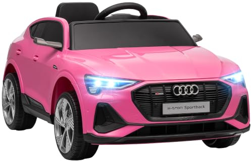 HOMCOM Elektro Kinderauto 12V Audi E-tron Elektrofahrzeug 3-5 Jahre Rosa | Audi E-tron Elektroauto, Elektrofahrzeug, Sicherheitsgurt, Musik (MP3/USB/TF), Kinderfahrzeug, 3-5 km/h